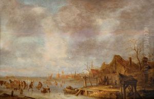 Vinterdag udenfor Haarlem by Isaac Van Ostade