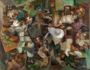 Les Montagnards attaques par des ours (Mountaineers Attacked by Bears) by Henri Le Fauconnier