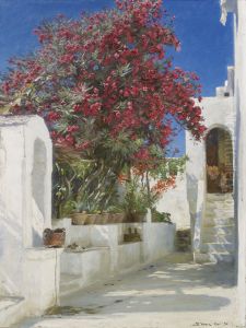 Oleanders in bloom. Capri. by Peder Severin Kroyer