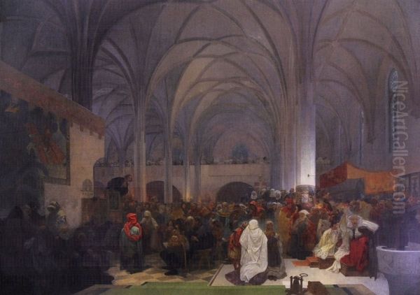Master Jan Hus Preaching at the Bethlehem Chapel: Truth Prevails - view 1