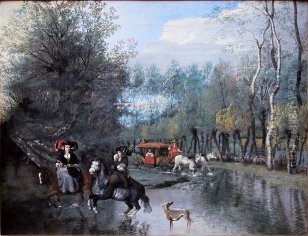 Male and female riders - view 1
