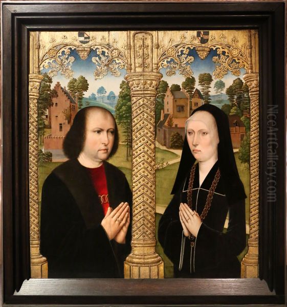 Portrait of Louis de Quarry, ontvanger der belastingen te Mechelen in 1482 (links), portret van Barbe de Cruysinck (rechts) - view 1