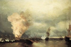 Battle of Vyborg Bay(June 25, 1790). by Ivan Aivazovsky