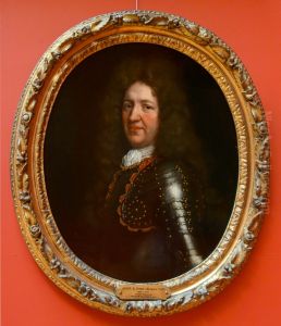 Portrait of Nazaire Joseph Dangueville, vicomte de Lompret (?-?), lieutenant-kolonel of the foreign infantry by Jacob van Oost the Younger