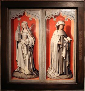 De H. Barbara (links), de H. Lodewijk (rechts)