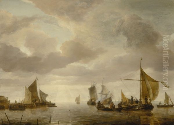 Shipping Scene in a Calm Sea - view 1