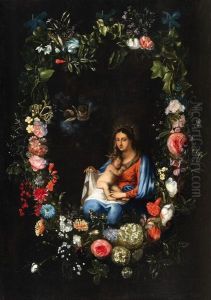The Virgin and Child in a Floral Wreath by Catarina Ykens (II)