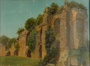 Remains of the Claudian Aqueduct (Aqua Claudia) in the Roman Campagna by Arnold Overbeck