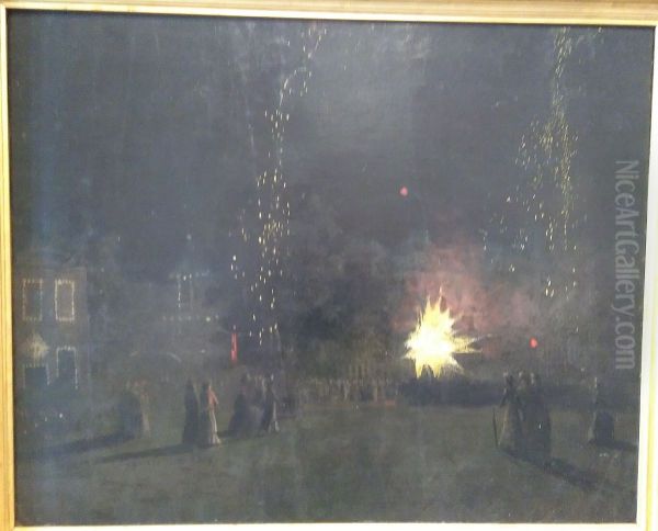 Fireworks, Cremorne Gardens - view 1