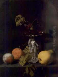 Stilleven met tazza en vruchten in nis by Pieter Van Den Bosch