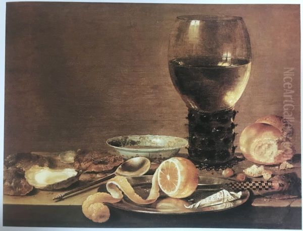 Still Life with Rummer, Oysters, Lemon and Pepper, Soup and Spoon, Knife and Nuts - view 1