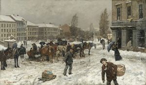 Stortings plass by Frits Thaulow