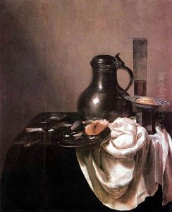 Still Life with a Pewter Jug by Jan Jansz Den Uyl