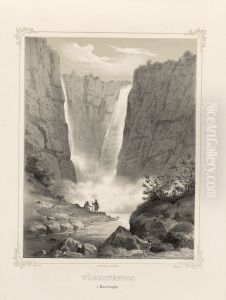 Vorringfoss i Hardanger. by Joachim Frich