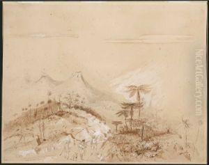 The subordinate craters of Rangitoto Id. with the blowholes. No. 3. by Charles Heaphy