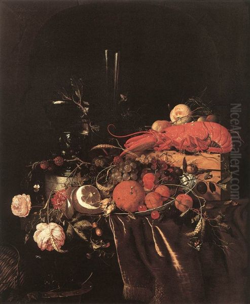 Still-Life with Fruit, Flowers, Glasses and Lobster - view 1