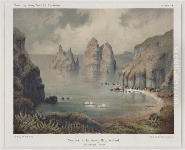 Motu roa an der Mercury-Bay, Nordinsel. (saulenformiger Trachyt) - view 1
