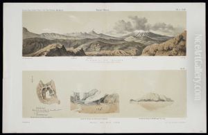 Tongariro und Ruapahu, vom Berge Ngariha aus gegen Sudost gesehen. Taf.8. Dr F. Hochstetter del. Whakari oder White Island. Ch. Heaphy Tongariro und Ruapahu, vom Berge Ngariha aus gegen Sudost gesehen. Taf.8. Dr F. Hochstetter del. Whakari oder White Island. Ch. Heaphy