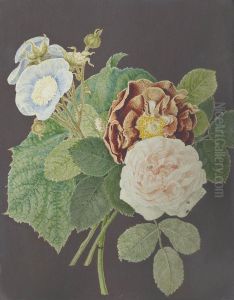 Five Studies Of Posies Of English Flowers by Louisa Chester