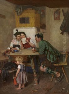 Family read a Letter by Theodor Kleehaas
