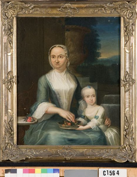 Double portrait of Johanna Margaretha Radeus (1709-1764) and her daughter Anna Herietta van Visvliet (?-1821) - view 1
