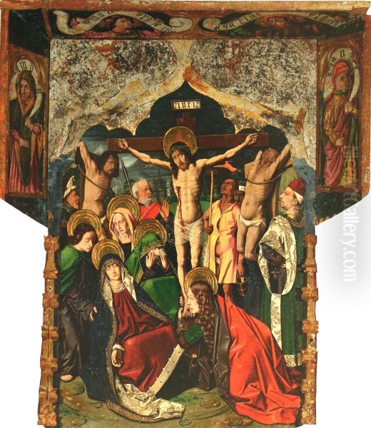 Taula de la Crucifixio del retaule de Santa Engracia de Bartolome Bermejo.
Formava part del desmembrat Retaule de Santa Engracia (esglesia de Sant Pere de Daroca, Saragossa). - view 1