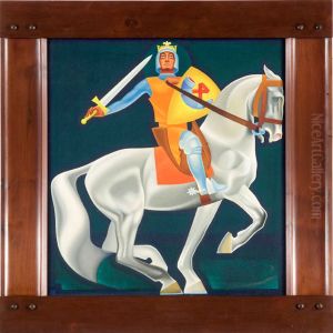Willem van Aquitanie als ridder te paard by Willem Adolfs
