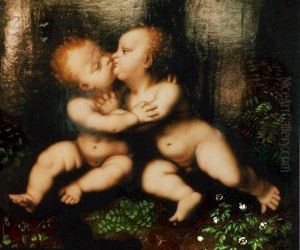 Holy Infants Kissing by Leonardo Da Vinci