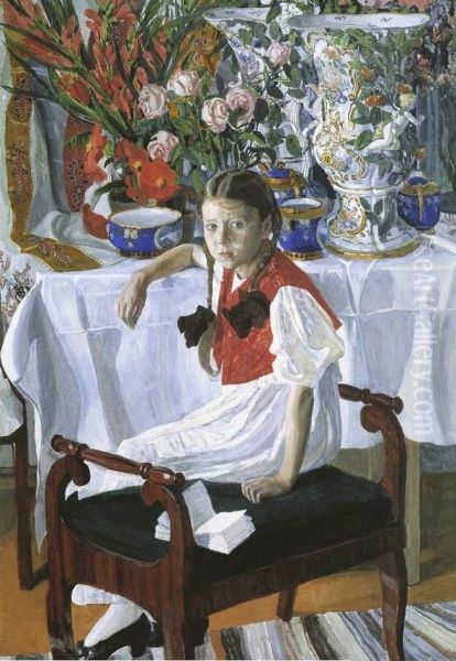 Girl with porcelain - view 1