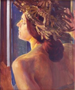 Studium kobiety przy oknie by Jacek Malczewski