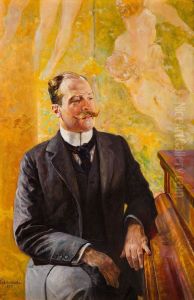 Portret mezczyzny przy pianinie  (Tadeusz Blotnicki?)