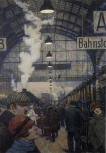 Train station (Lehrter Bahnhof) by Hans Baluschek