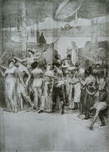 O Progresso do Rio - Cartao para o triptico "Deveres da Cidade" do Palacio Pedro Ernesto - Rio de Janeiro - Painel Central by Eliseu Visconti