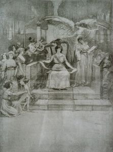 Glorificacao do Poder Legislativo - Cartao para o painel central do triptico "Deveres da Cidade" do Palacio Pedro Ernesto - Rio de Janeiro by Eliseu Visconti
