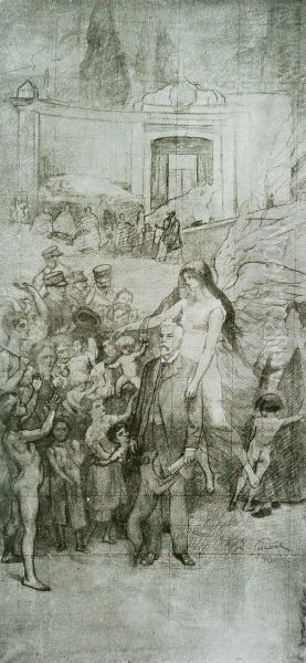Pereira Passos - Cartao para o painel direito do triptico "Deveres da Cidade" do Palacio Pedro Ernesto - Rio de Janeiro - view 1