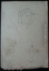 Figura feminina a bordo - Desmembrado de um caderno de anotacoes by Eliseu Visconti