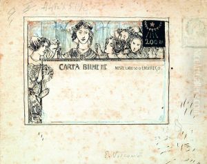 Carta-bilhete para o exterior - A Comunhao Republicana - Estudo para carta-bilhete integrante da colecao vencedora do Concurso dos Correios de 1904 by Eliseu Visconti