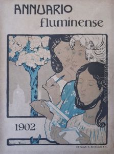 Tres figuras femininas - Prova para a capa do Annuario Fluminense 1902 by Eliseu Visconti
