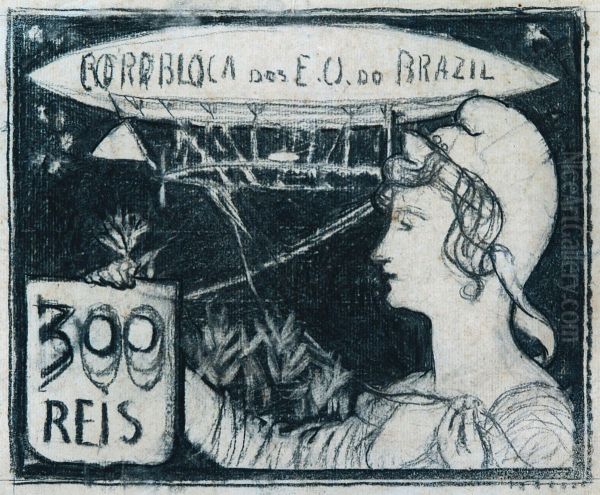 A Aeronautica - Estudo para selo integrante da colecao vencedora do concurso dos Correios de 1904 - view 1