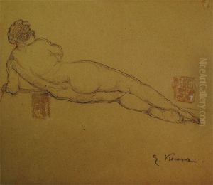 Nu feminino - verso da obra D461 by Eliseu Visconti
