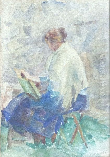 Louise pintando - view 1