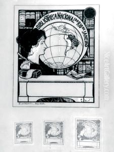 Ex-libris da Biblioteca Nacional by Eliseu Visconti