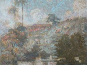 Morro de Santo Antonio com palmeiras by Eliseu Visconti