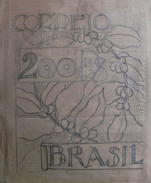 Selo para os Correios - Esboco de projeto nao utilizado - view 1