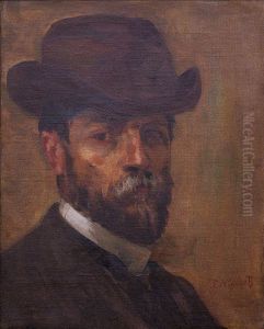 Autorretrato com chapeu c.1913 by Eliseu Visconti
