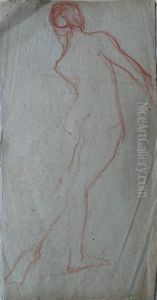 Nu feminino de pe - verso da obra D491 Nu feminino de pe - verso da obra D491