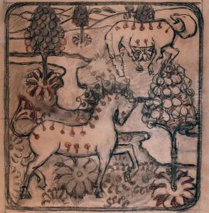 Cavalos - Estudo para tapecaria ou papel de parede Cavalos - Estudo para tapecaria ou papel de parede