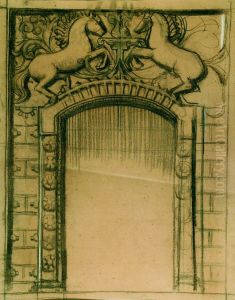 Portal encimado por cavalos - Estudo by Eliseu Visconti
