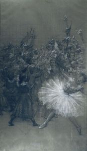 Bailarina e D. Pedro de Alcantara - Cartao de transferencia para o pano de boca do Theatro Municipal do Rio de Janeiro by Eliseu Visconti