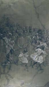 Banda de Musica - Cartao de transferencia para o pano de boca do Theatro Municipal do Rio de Janeiro by Eliseu Visconti
